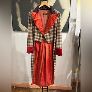 Vintage Plaid Coat with Red Tails Theatrical Supply Circus Clown